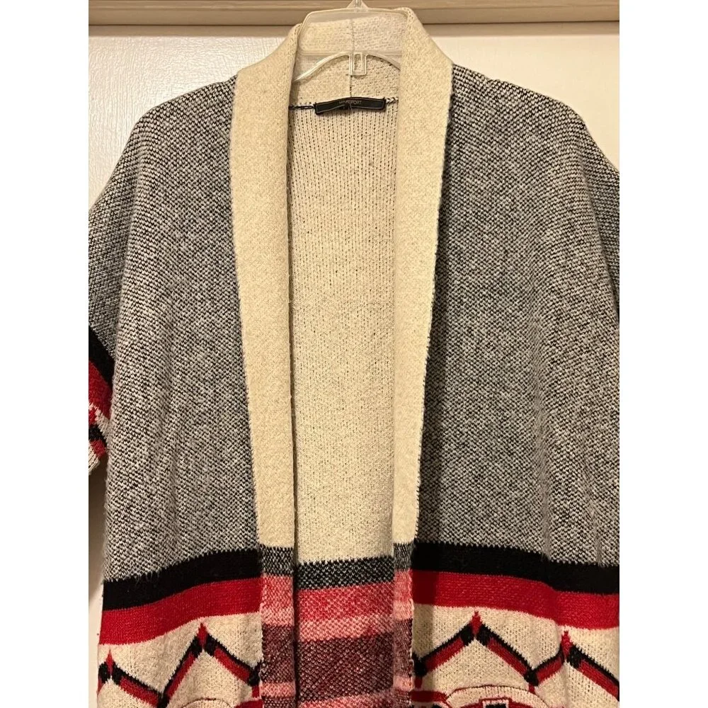 Maxsport Large Sweater Duster Tribal Open Ftont Pockets Soft Outdoor Long Sleeve - Picture 6 of 16